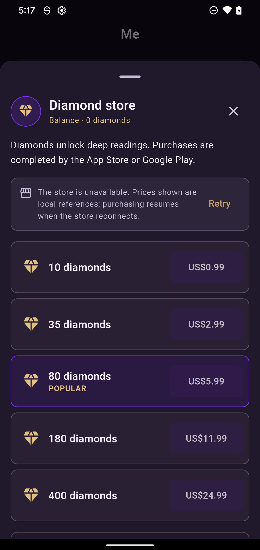 Arcana diamond store